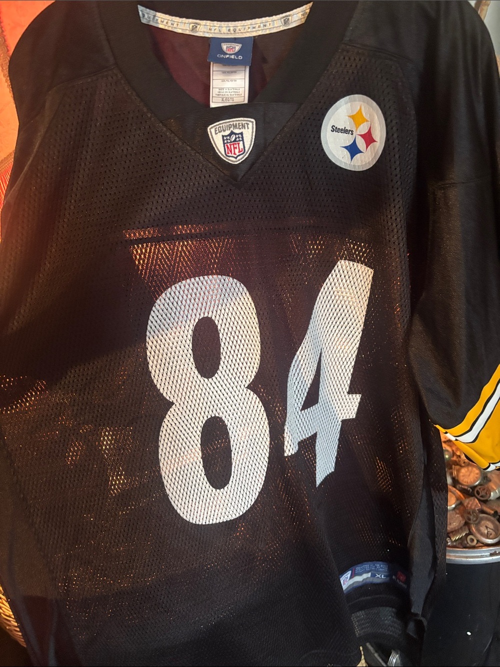 Reebok Black Pittsburgh Steelers Antonio Brown #84 Pullover Jersey